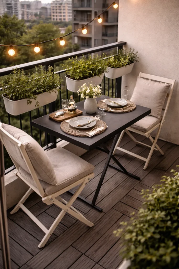 Compact Dining Balcony Idea
