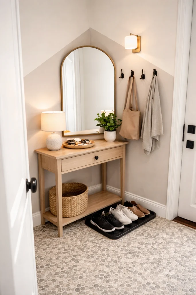 Compact Corner Entryway Idea