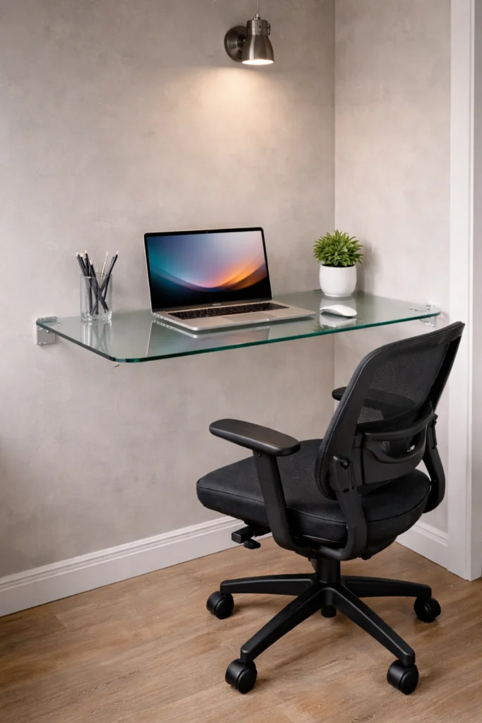 Compact Glass Wall Desk Idea