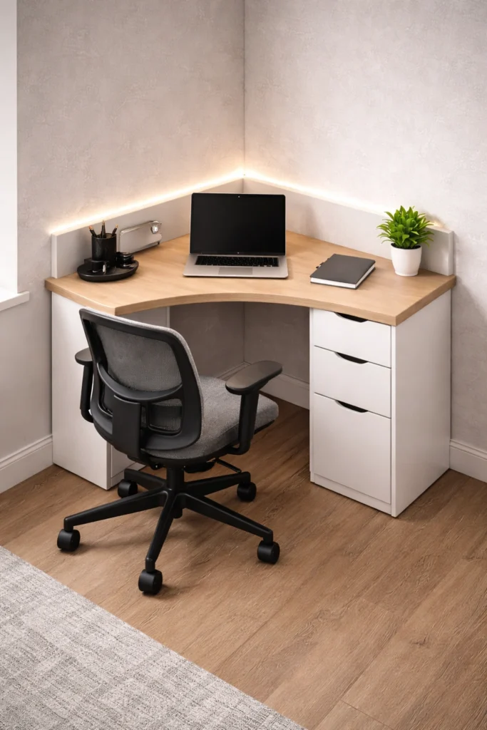 Compact Smart Corner Desk Idea