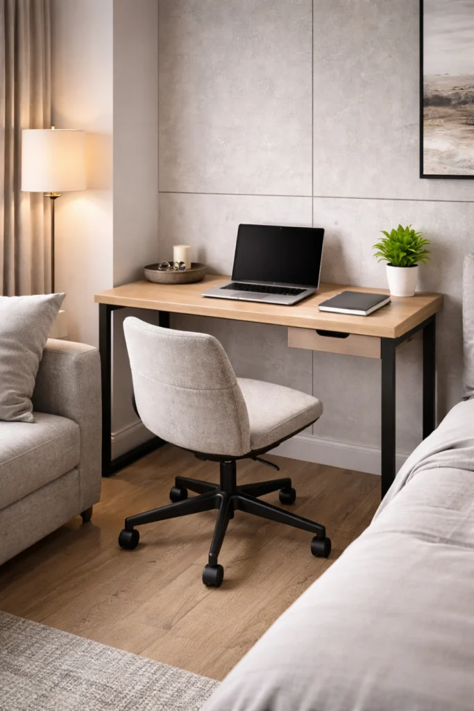 Compact Studio Apartment Desk Idea