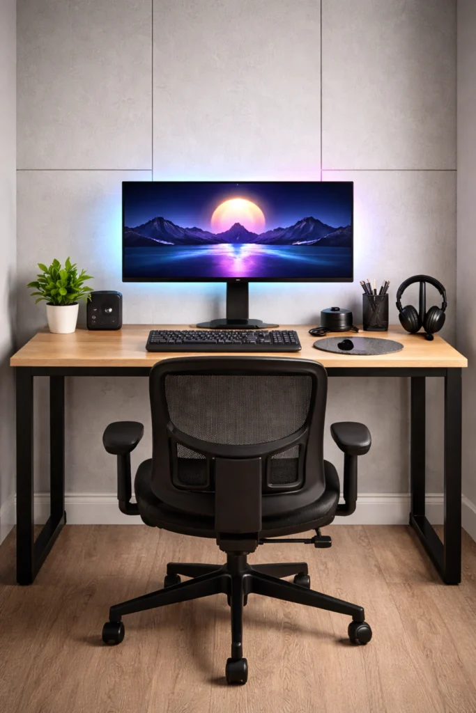 Compact Tech Hub Desk Idea