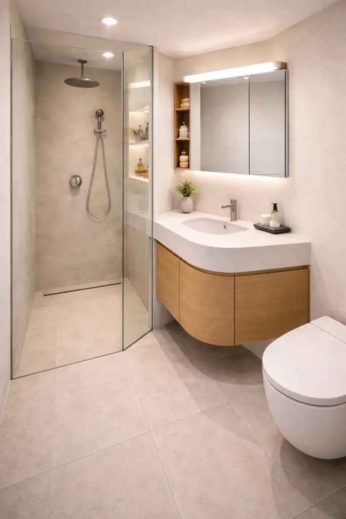 Corner Sink Space Saver Bathroom Idea