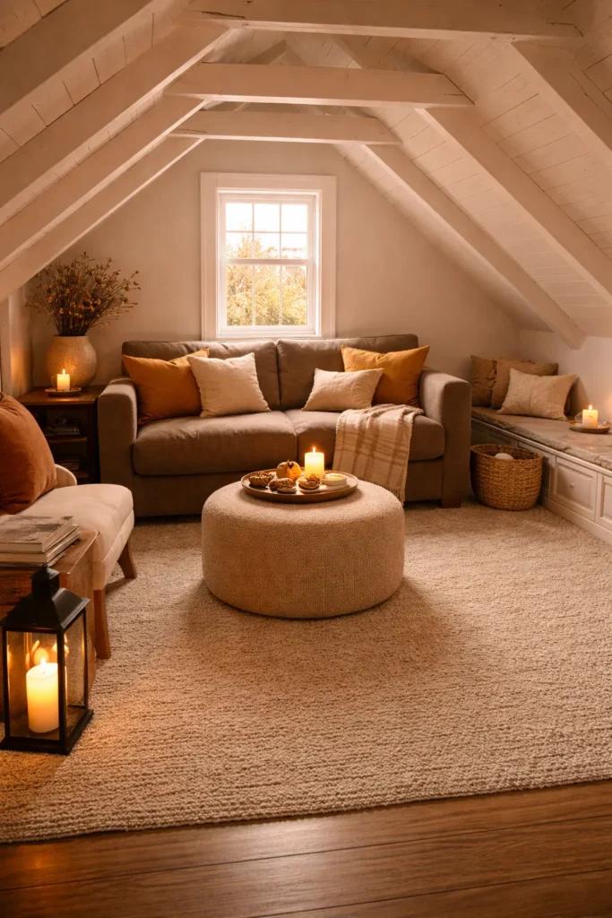 Cozy Attic Fall Hideaway Idea