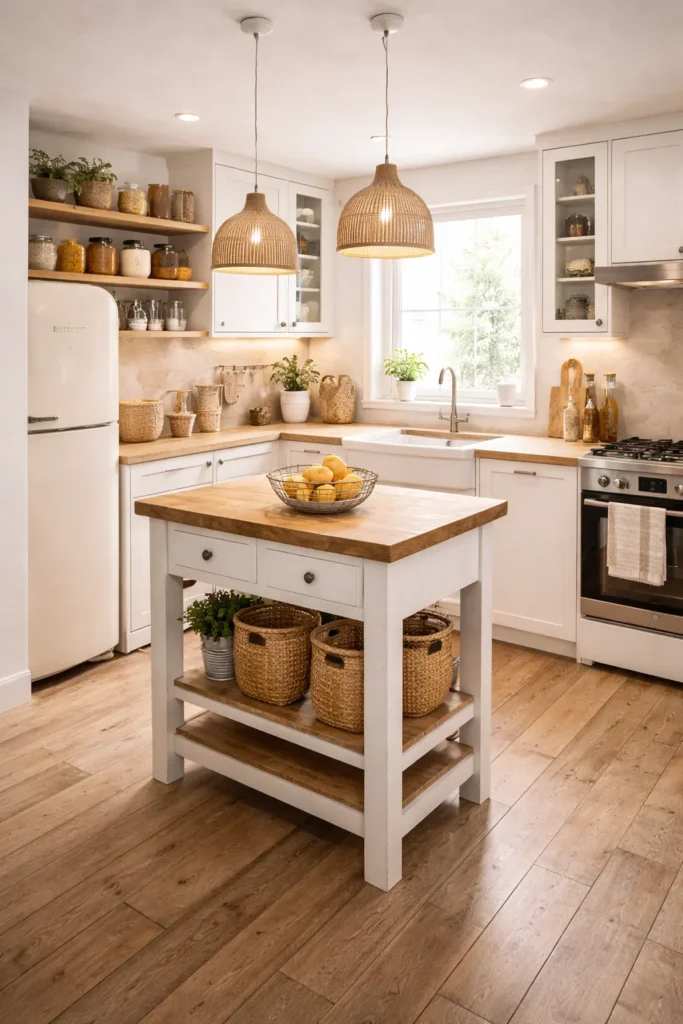 Cozy Farmhouse Small Kitchen with Rustic Charm Idea