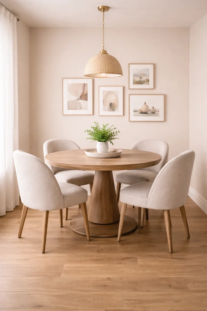 Cozy Compact Dining Room with Built-In Feel Idea