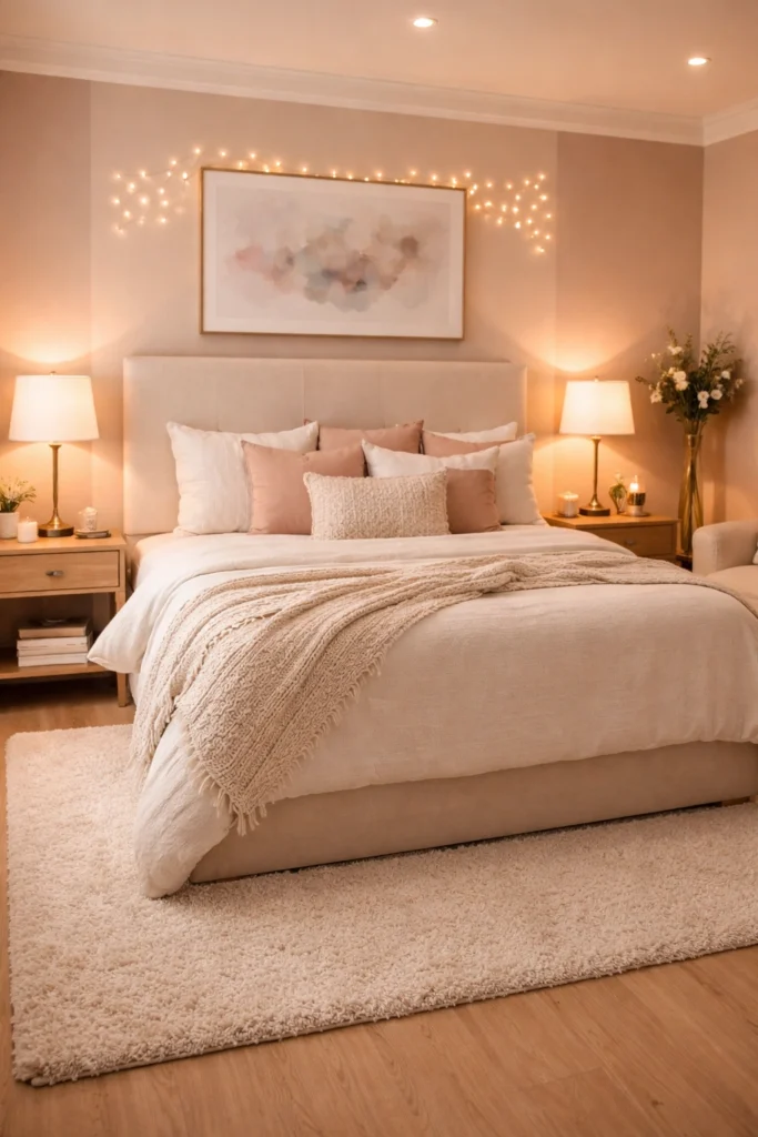 Cozy Cushion Layer Bedroom Idea