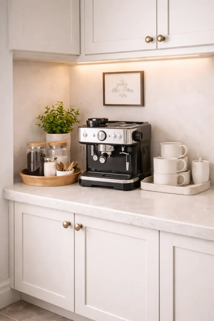 Cream Neutral Coffee Bar Idea