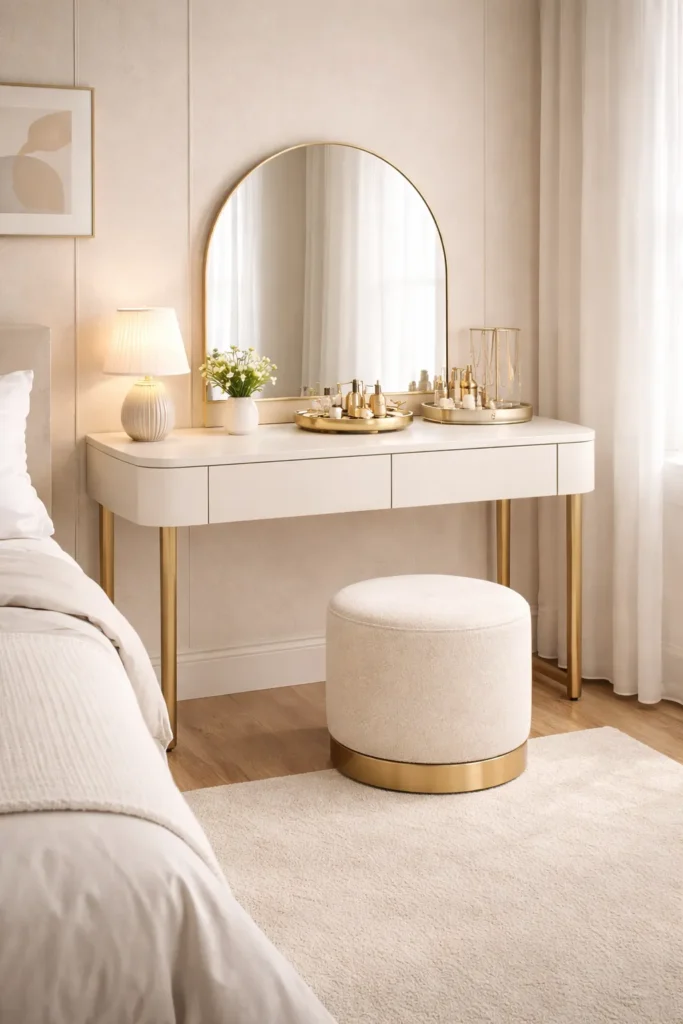 Curved Modern Elegant Dressing Table Idea