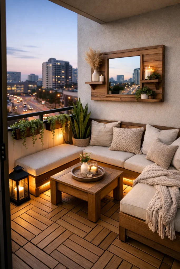 Floating Corner Lounge Balcony Idea
