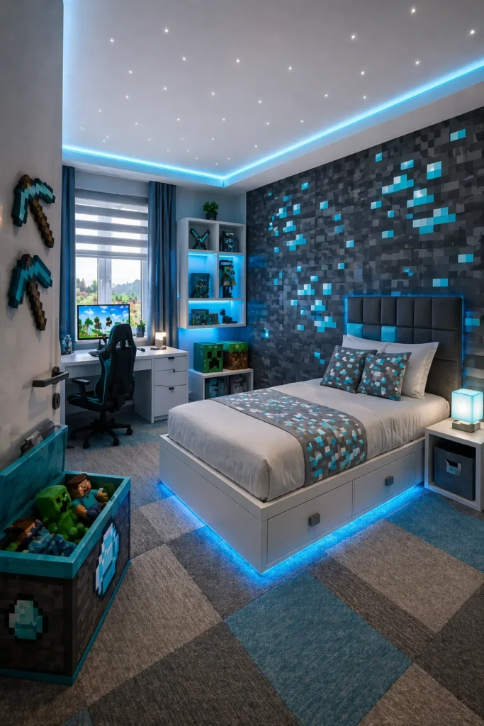 Diamond Ore Kids Bedroom Idea