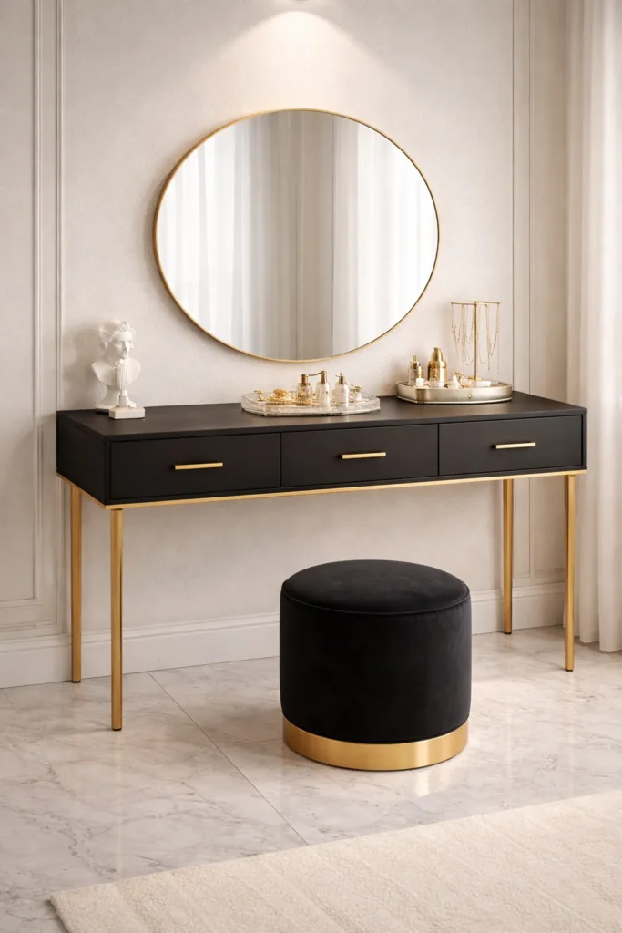 Black Luxury Elegant Dressing Table Idea