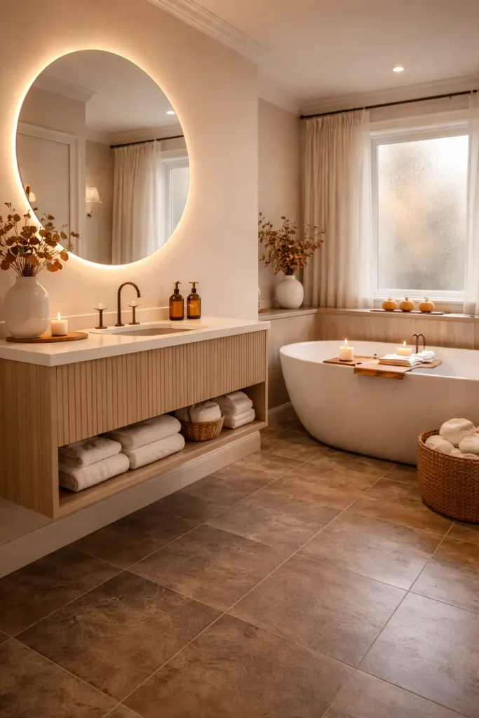 Elegant Autumn Bathroom Spa Retreat Idea