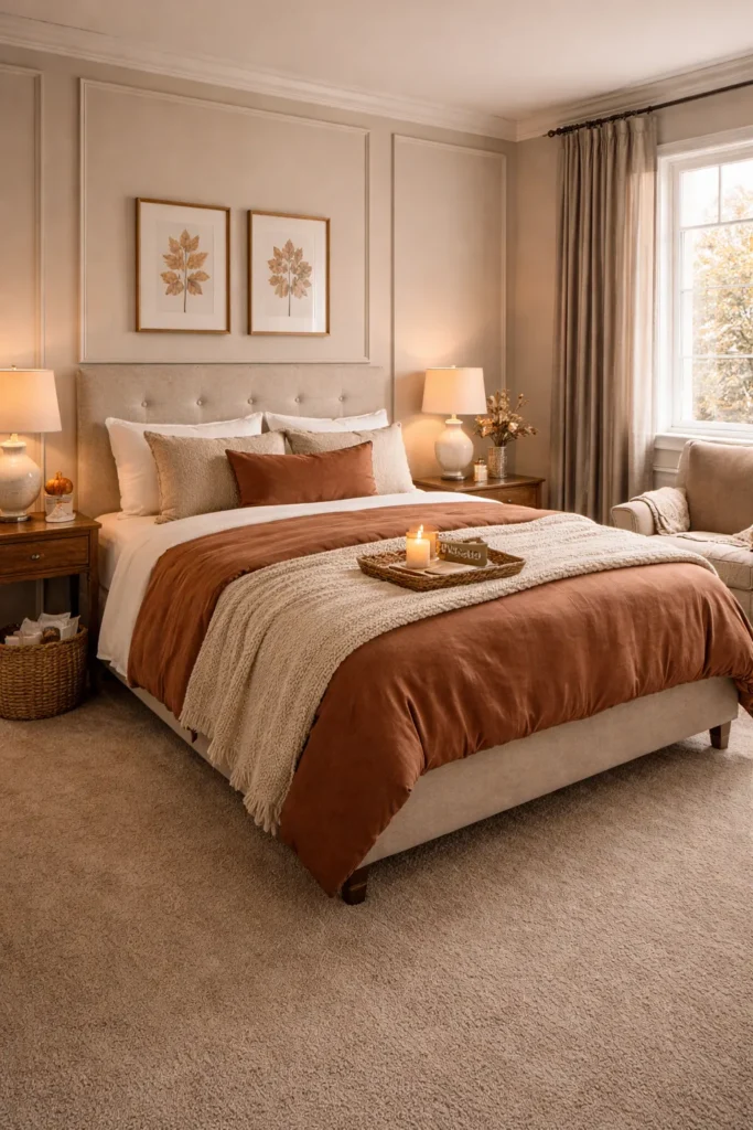 Elegant Guest Room Autumn Welcome Idea