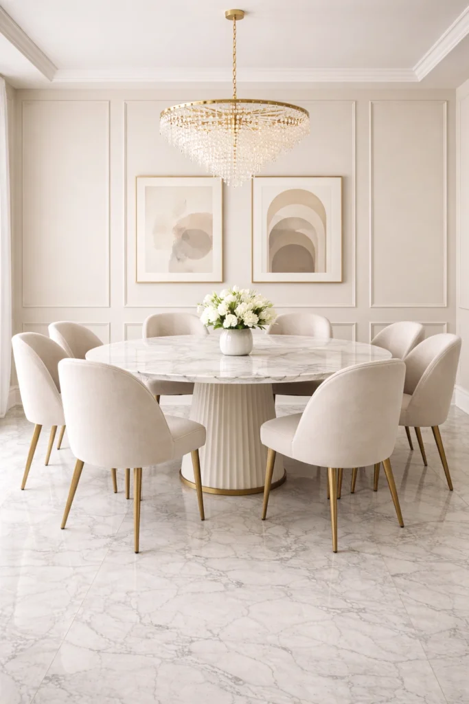 Elegant Cream Dining Room with Luxury Feel Idea