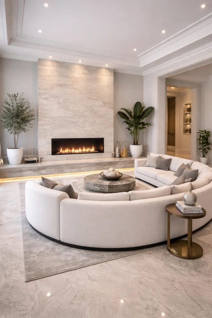 Elevated Platform Fireplace Feature Idea
