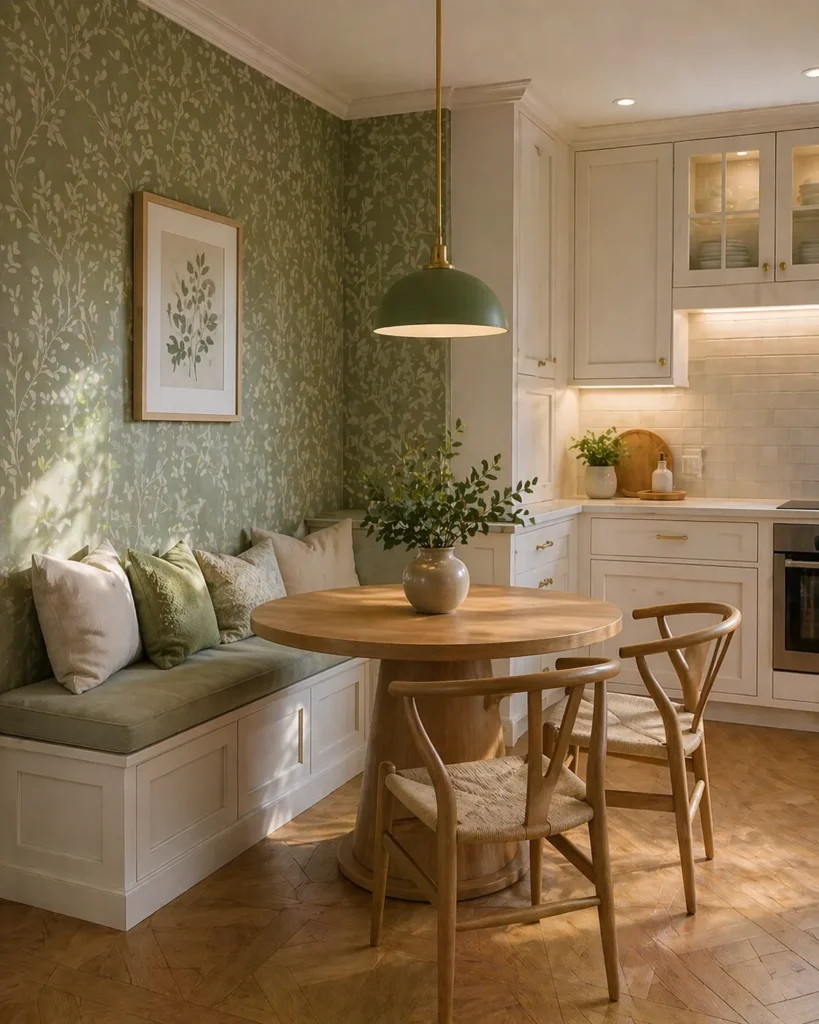 Fern Green Kitchen Breakfast Nook Idea