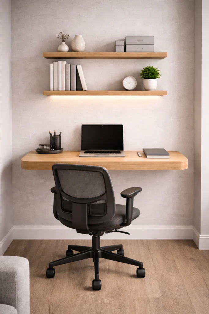 Floating Shelf Desk Combo Idea