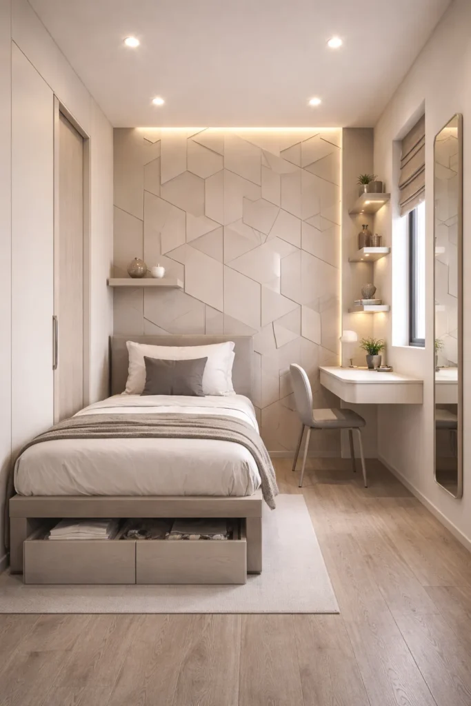 Geometric Panel Box Room Bedroom Idea