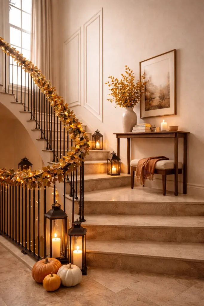 Grand Autumn Staircase Display Idea