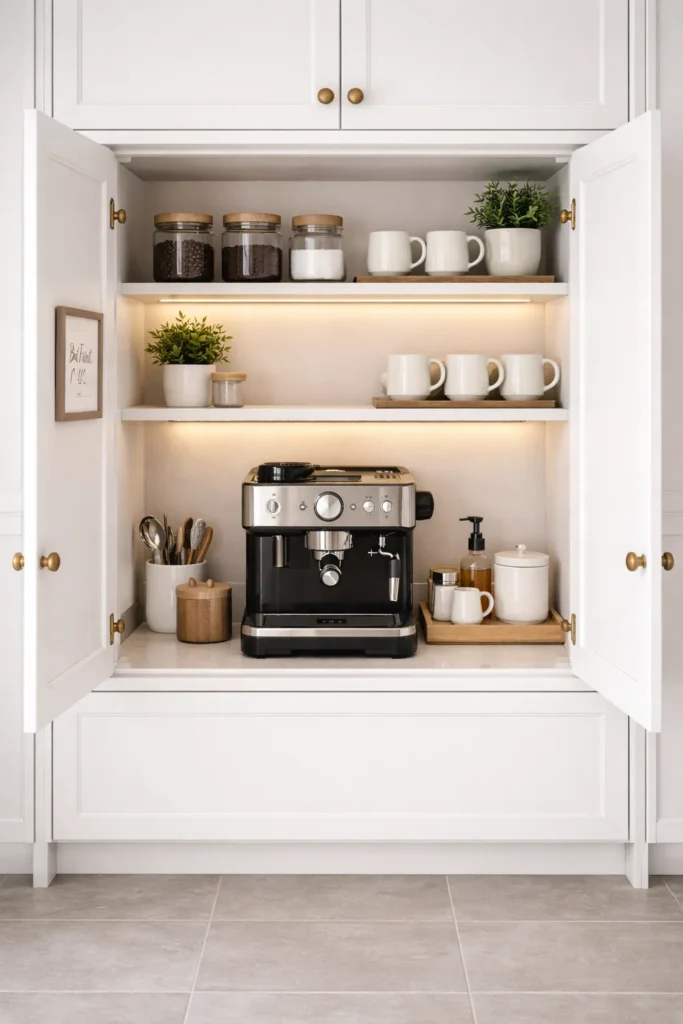 Hidden Cabinet Coffee Bar Idea