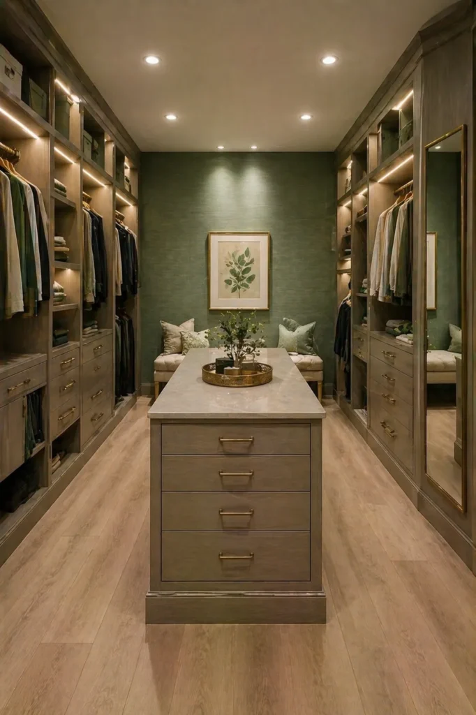 Jade Green Walk-In Closet Upgrade Idea