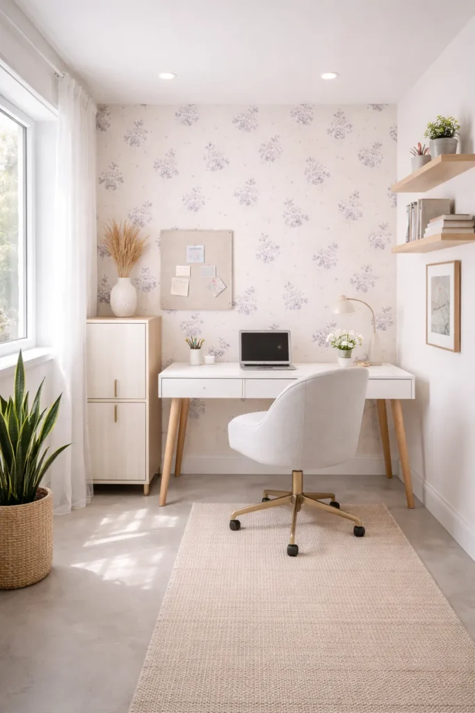 Lavender Floral Wallpaper Fresh Home Office Idea
