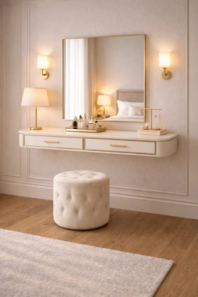 Luxury Cream Vanity with Gold Trim Idea