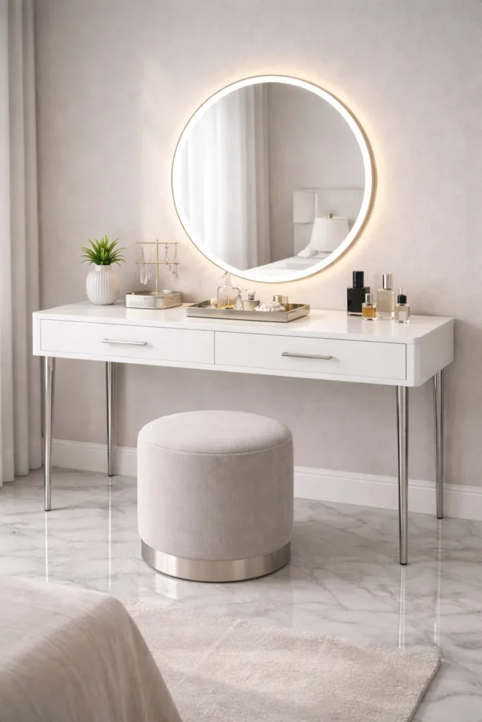 Luxury White Gloss Dressing Table Idea