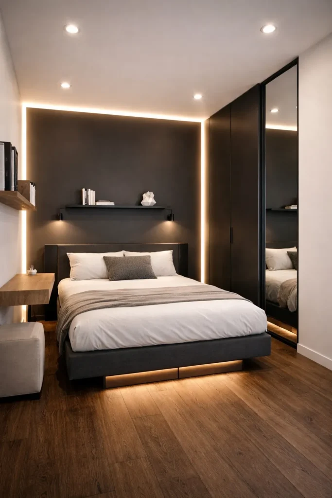 Matte Charcoal Modern Box Room Bedroom Idea