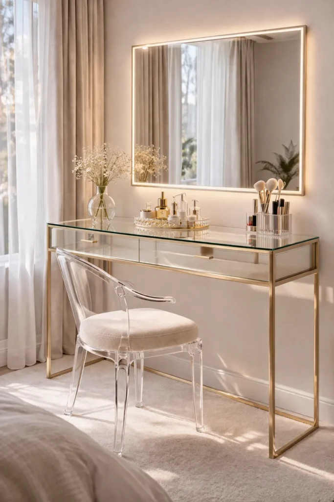 Minimal Glass Vanity with Modern Styling Idea