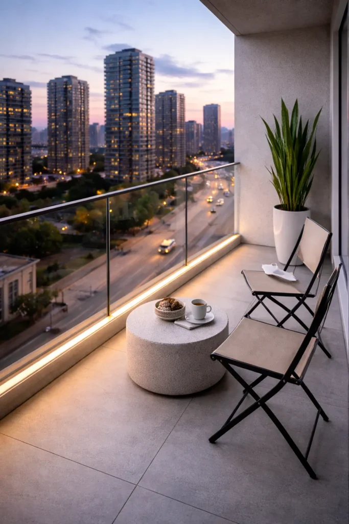 Minimal Glass Rail Balcony Idea