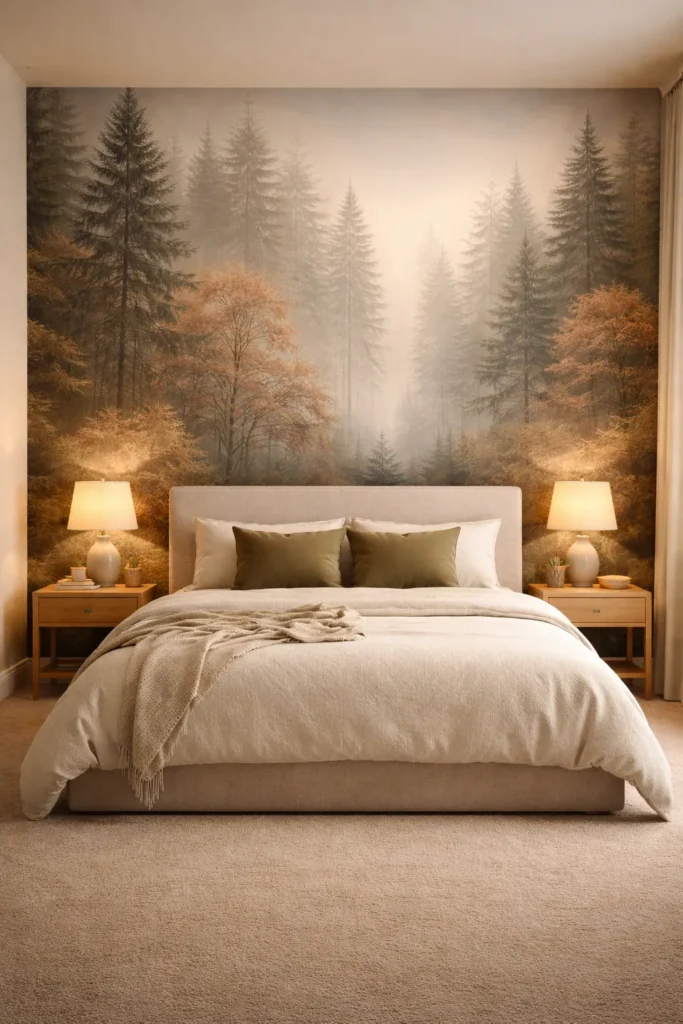 Misty Autumn Forest Wallpaper Idea