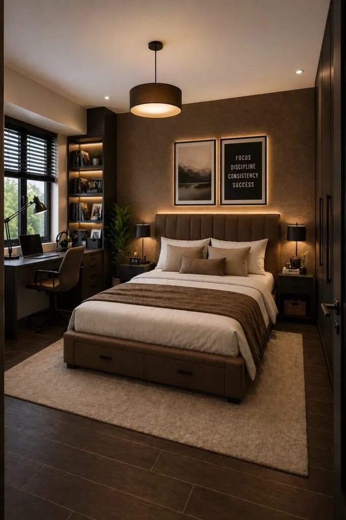Mocha Textured Bedroom Idea
