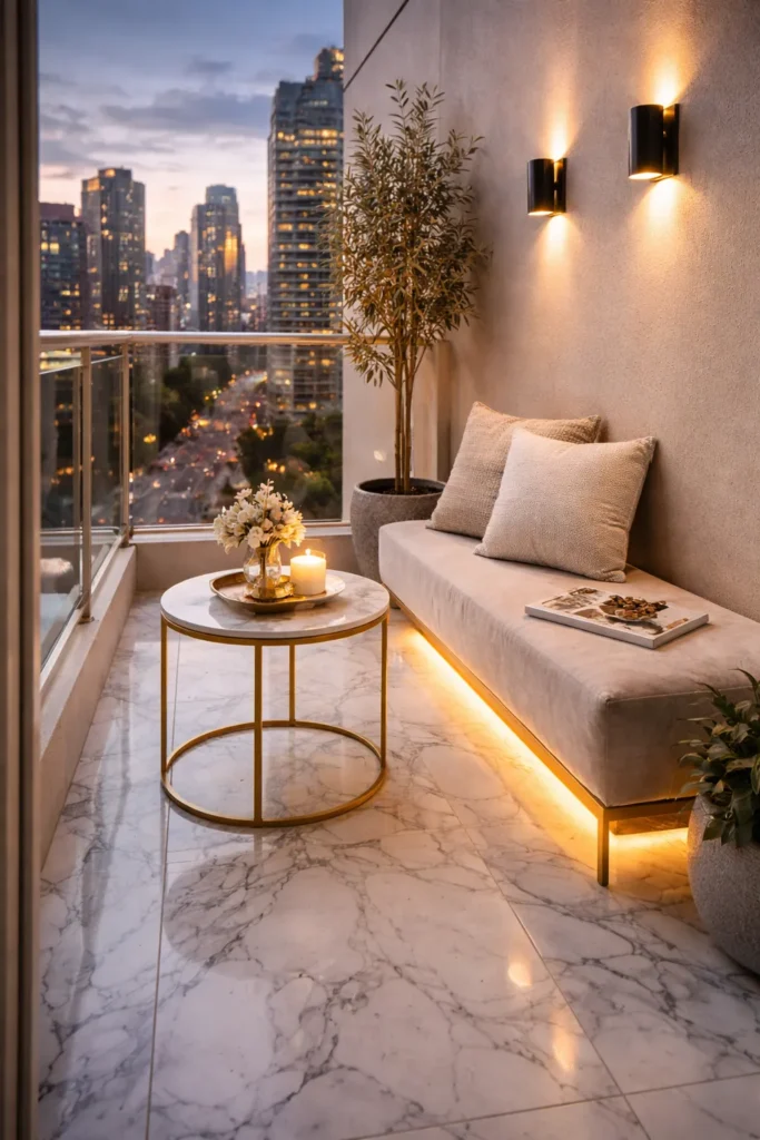 Modern Marble Luxury Balcony Idea