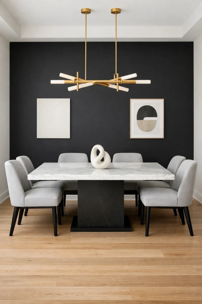 Modern Black Statement Dining Room Idea
