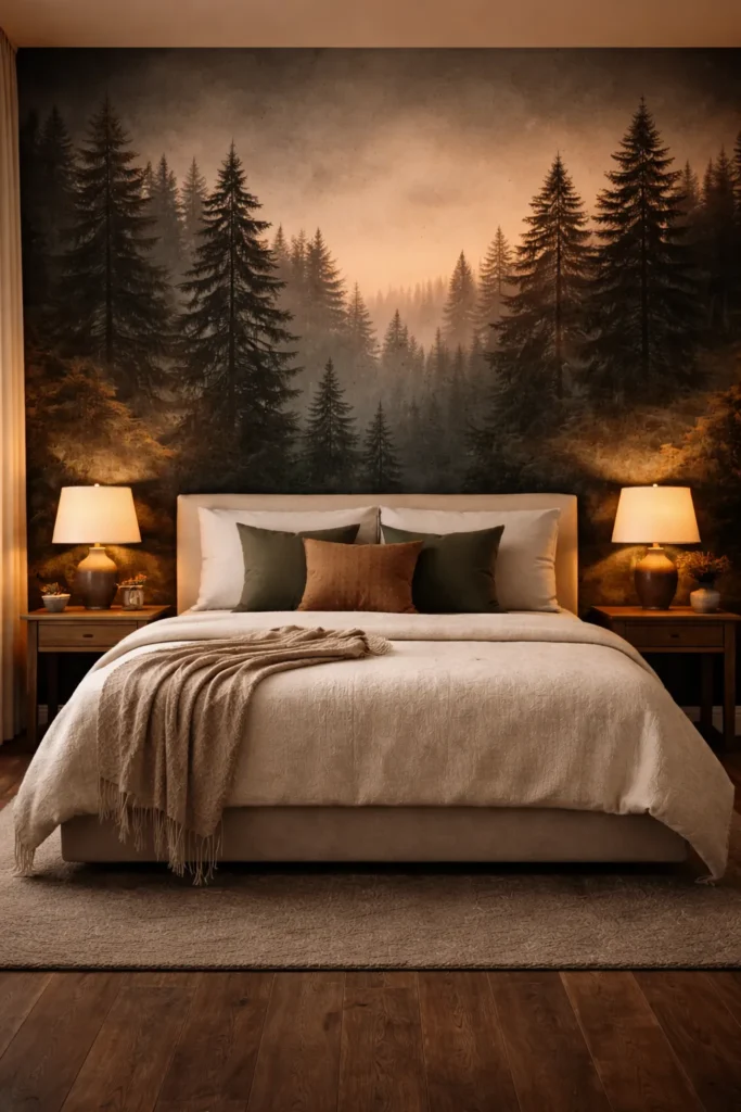 Moody Forest Silhouette Wallpaper Idea