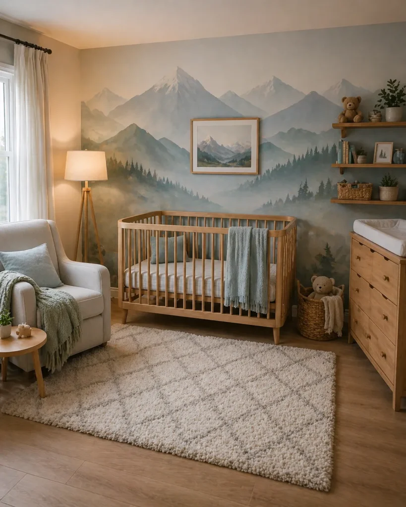 Mountain Adventure Calm Nursery Idea