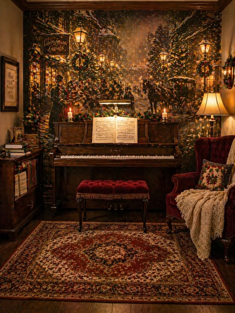 Music Room Vintage Carol Scene Wall Idea