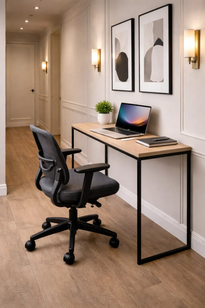 Narrow Hallway Slim Desk Idea