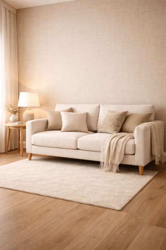 Neutral Linen Texture Fall Wallpaper Idea