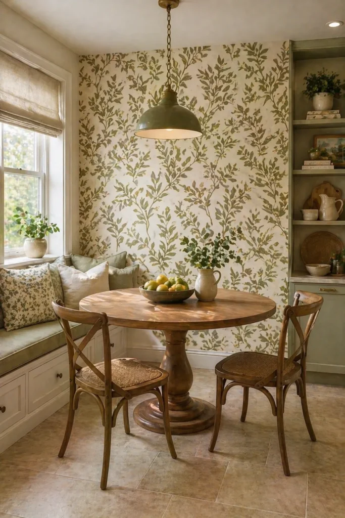Olive Botanical Breakfast Nook Wall Idea