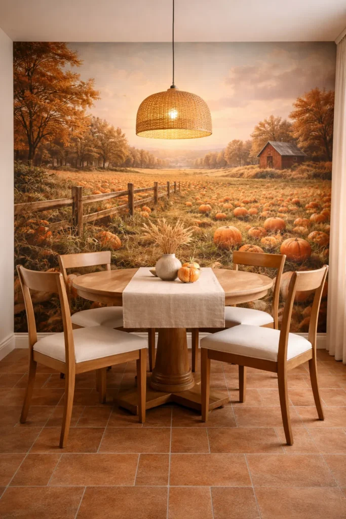 Pumpkin Patch Scenic Wallpaper Idea