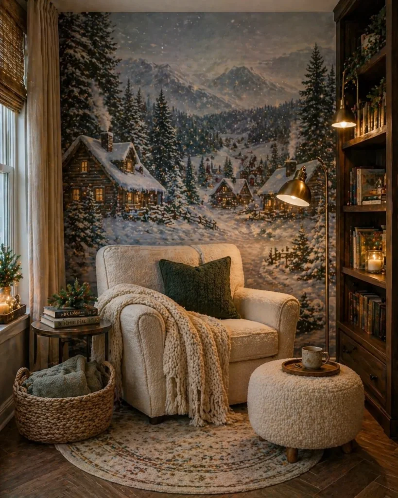 Reading Nook Snow Cabin Escape Wall Idea