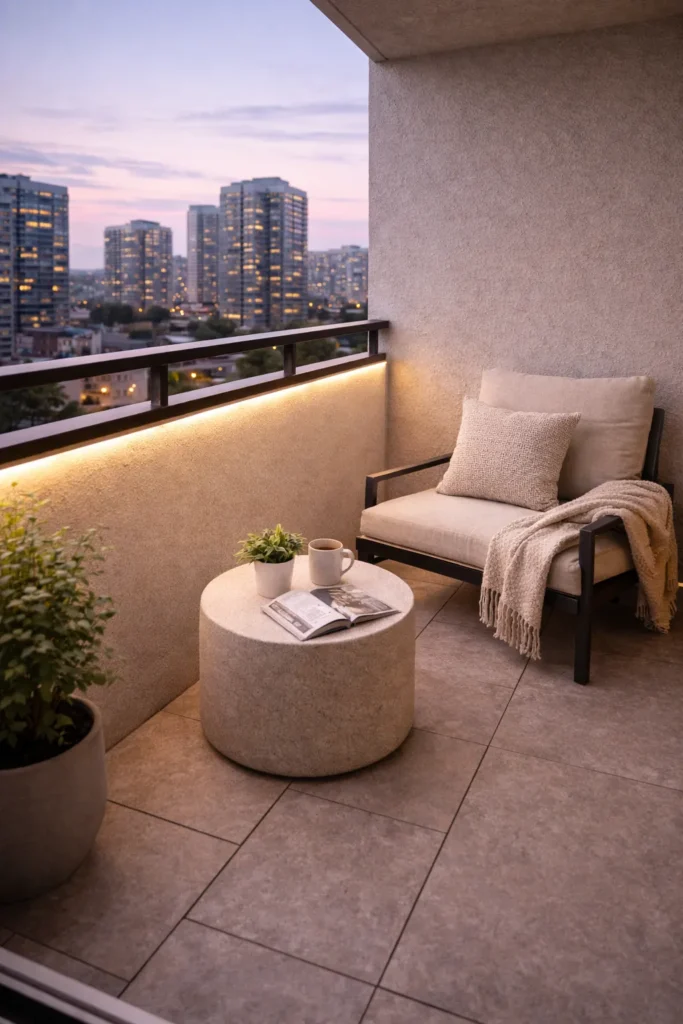 Relaxing Minimal Lounge Balcony Idea