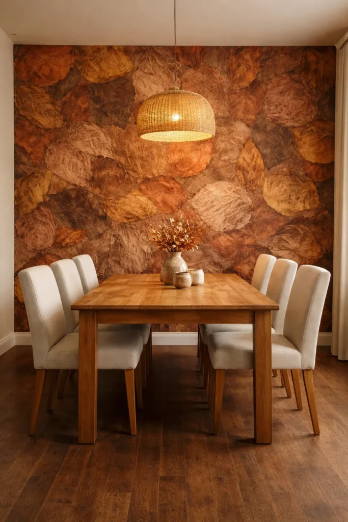 Rustic Autumn Leaves Texture Wallpaper Idea