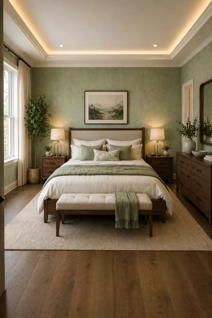Sage Green Master Bedroom Calm Escape Idea