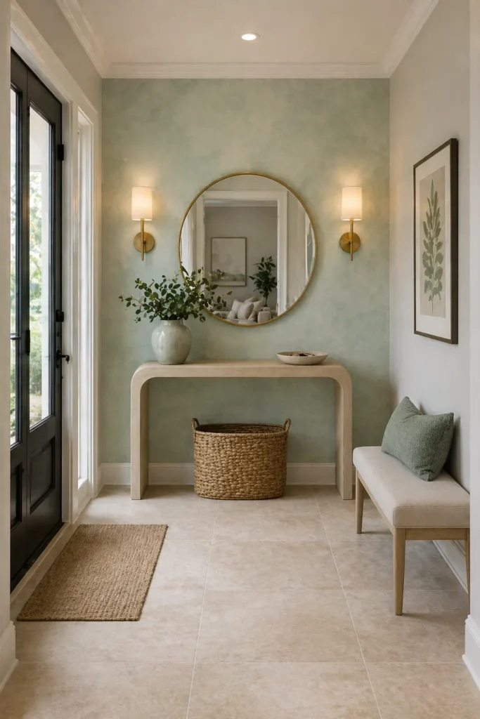 Seafoam Green Entryway Welcome Space Idea