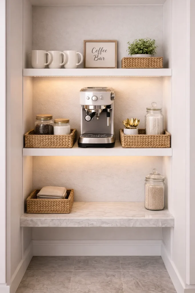 Small Pantry Coffee Bar Idea