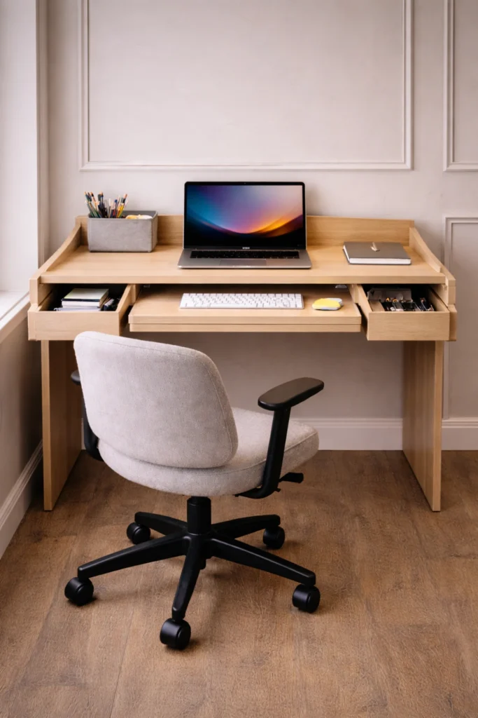 Smart Storage Small Desk Idea